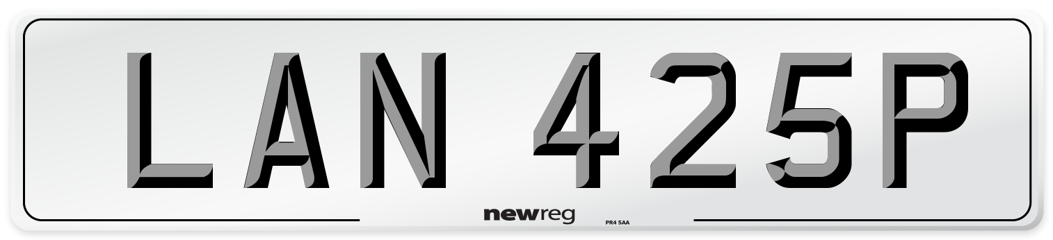 LAN 425P Number Plate from New Reg